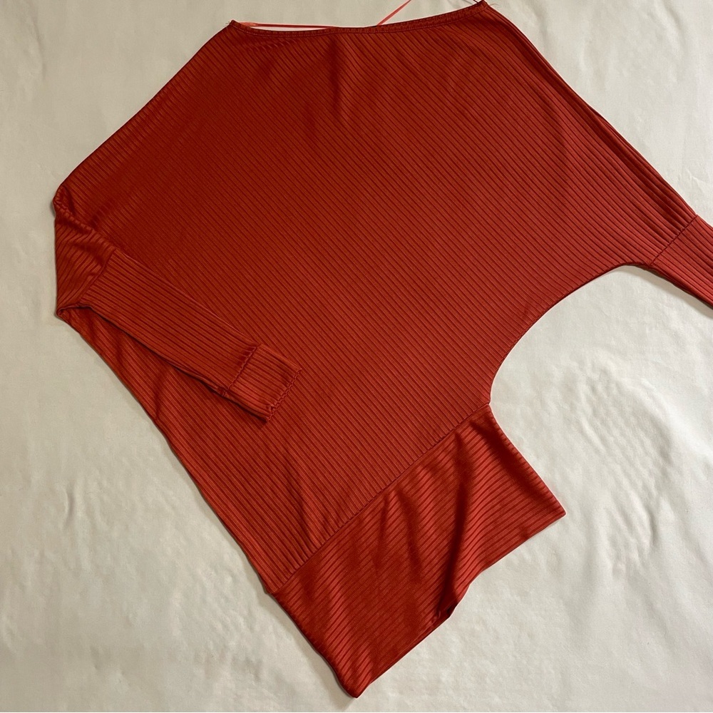 NWT New Parisian Asymmetrical Long Sleeve Orange Top Made in UK Size S - Picture 6 of 9